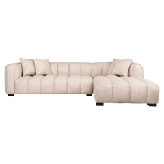 Sofa Novaro cream tweed lounge right fire retardant - Richmond Interiors
