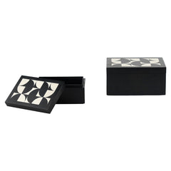 Opbergdoos Rae black/white (Set of 2) - Richmond Interiors