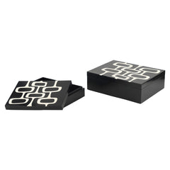 Opbergdoos Lux black/white (Set of 2) - Richmond Interiors