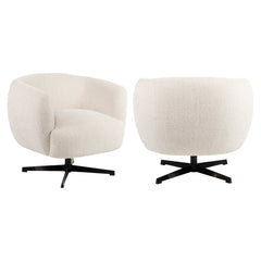 Lounge Stuhl Estelle beige blockweave swivel - Richmond Interiors