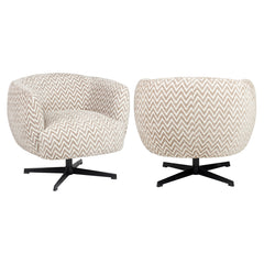 Lounge stoel Estelle sand chevron swivel - Richmond Interiors