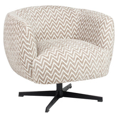 Lounge stoel Estelle sand chevron swivel - Richmond Interiors