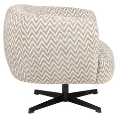 Lounge stoel Estelle sand chevron swivel - Richmond Interiors