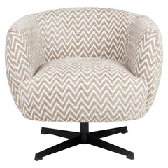 Lounge stoel Estelle sand chevron swivel - Richmond Interiors
