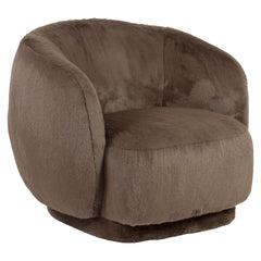 Lounge chair Negreslo brown fluffy swivel - Richmond Interiors