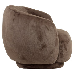 Lounge chair Negreslo brown fluffy swivel - Richmond Interiors