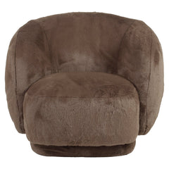 Lounge chair Negreslo brown fluffy swivel - Richmond Interiors