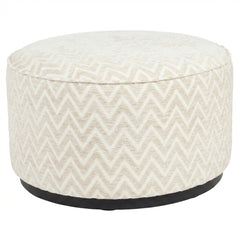 Poef & Voetenbank Lexie beige chevron 70Ø - Richmond Interiors