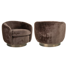 Lounge chair Colmar chocolat fluffy swivel - Richmond Interiors