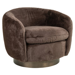 Lounge chair Colmar chocolat fluffy swivel - Richmond Interiors