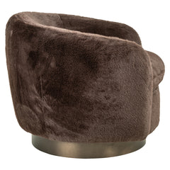 Lounge chair Colmar chocolat fluffy swivel - Richmond Interiors