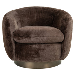 Lounge chair Colmar chocolat fluffy swivel - Richmond Interiors