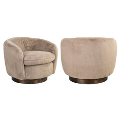 Lounge chair Colmar khaki fluffy swivel - Richmond Interiors