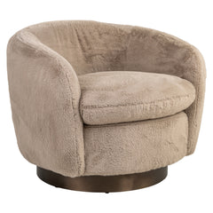 Lounge chair Colmar khaki fluffy swivel - Richmond Interiors