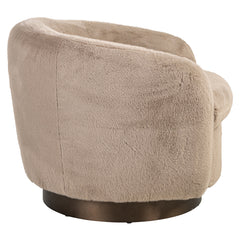 Lounge chair Colmar khaki fluffy swivel - Richmond Interiors