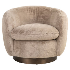 Lounge chair Colmar khaki fluffy swivel - Richmond Interiors