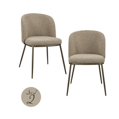 Dining chair Elvi mocca chunky fire retardant (Set of 2) - Richmond Interiors