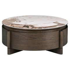 Coffee table Langford brown 90Ø 1-drawer - Richmond Interiors