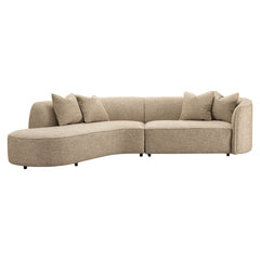 Sofa Romero sand tweed ottoman left fire retardant - Richmond Interiors