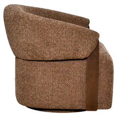 Lounge chair Marina brown blockweave swivel fire retardant - Richmond Interiors