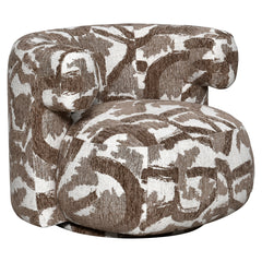 Lounge stoel Talley brown nature swivel - Richmond Interiors
