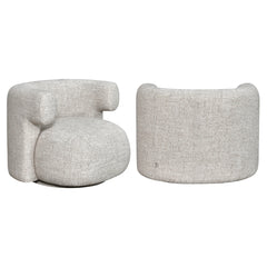 Lounge chair Talley cream tweed swivel - Richmond Interiors