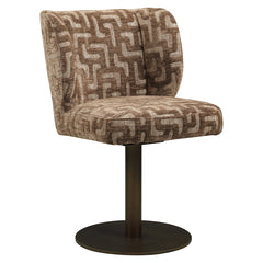 Dining chair Fiona brown labyrinth swivel - Richmond Interiors