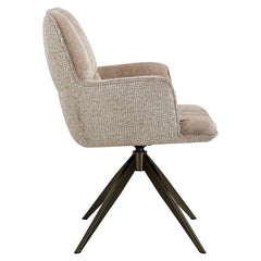 Dining chair Chase cream blockweave swivel - Richmond Interiors