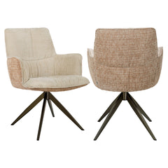 Dining chair Chase ginger jacquard swivel - Richmond Interiors