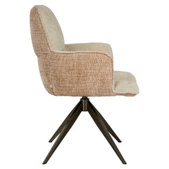 Dining chair Chase ginger jacquard swivel - Richmond Interiors