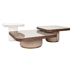 Coffee table Willox beige  including glass (Set of 2) - Richmond Interiors