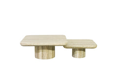 Coffee table Denizly grey faux travertine  (Set of 2) - Richmond Interiors