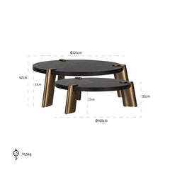 Coffee table Alexander Jones charcoal (Brody) (Set of 2) - Richmond Interiors
