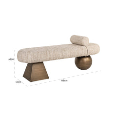 Bench Geneva beige angora alexander jones - Richmond Interiors
