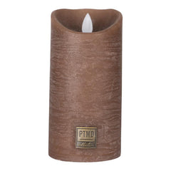 LED Light Candle rustic brown moveable flame L - PTMD