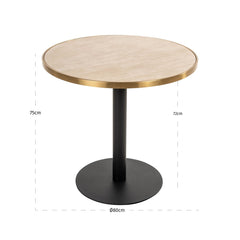Bistro-Tisch Brazza beige 80Ø - Richmond Interiors