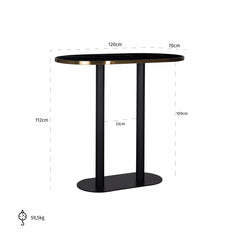 Bar table Zenza oval (Black) - Richmond Interiors