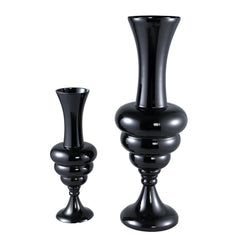 Nimai Black Antique Shaped Glass Vase Shiny S