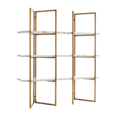 Display cabinet Lagrand 3-shelves (Gold) - Richmond Interiors