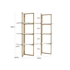 Display cabinet Lagrand 3-shelves (Gold) - Richmond Interiors