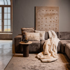 Linde Offwhite Faux Fur Plaid In Giftbox 150 X 200