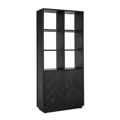 Boekenkast Blackbone brass 2-deuren (Black rustic) - Richmond Interiors