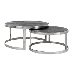 Coffee table Blackbone silver set of 2  (Black rustic) - Richmond Interiors