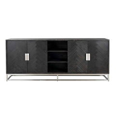 Dressoir Blackbone silver 4-deuren + open vak (Black rustic) - Richmond Interiors