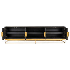 TV cabinet Blackbone gold 4-doors 220 (Black rustic) - Richmond Interiors