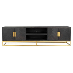 TV cabinet Blackbone gold 4-doors 220 (Black rustic) - Richmond Interiors