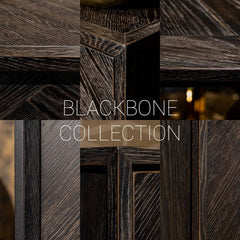 TV cabinet Blackbone gold 4-doors 220 (Black rustic) - Richmond Interiors