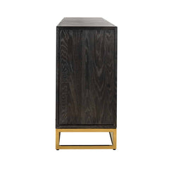 Dressoir Blackbone gold 4-deuren + open vak (Black rustic) - Richmond Interiors