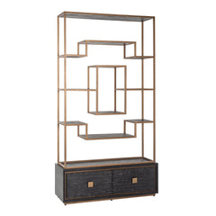 Wandschrank Hunter 2-schubladen (Black rustic) - Richmond Interiors