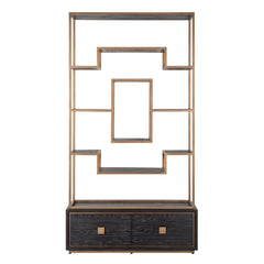 Wandschrank Hunter 2-schubladen (Black rustic) - Richmond Interiors